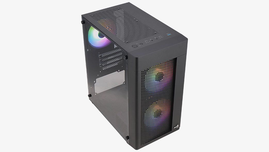 Aerocool Hexform-G-BK-V2 RGB Tempered Glass Black