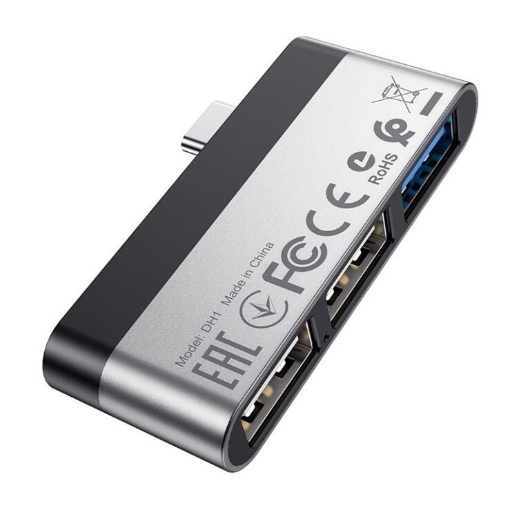 BOROFONE DH1 3-ports USB-C Hub Silver