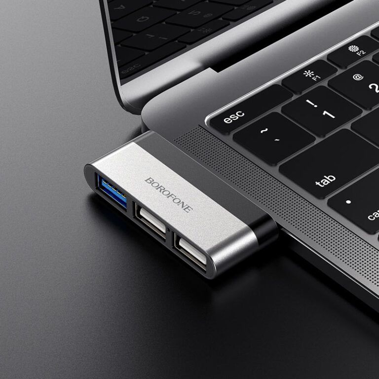 BOROFONE DH1 3-ports USB-C Hub Silver