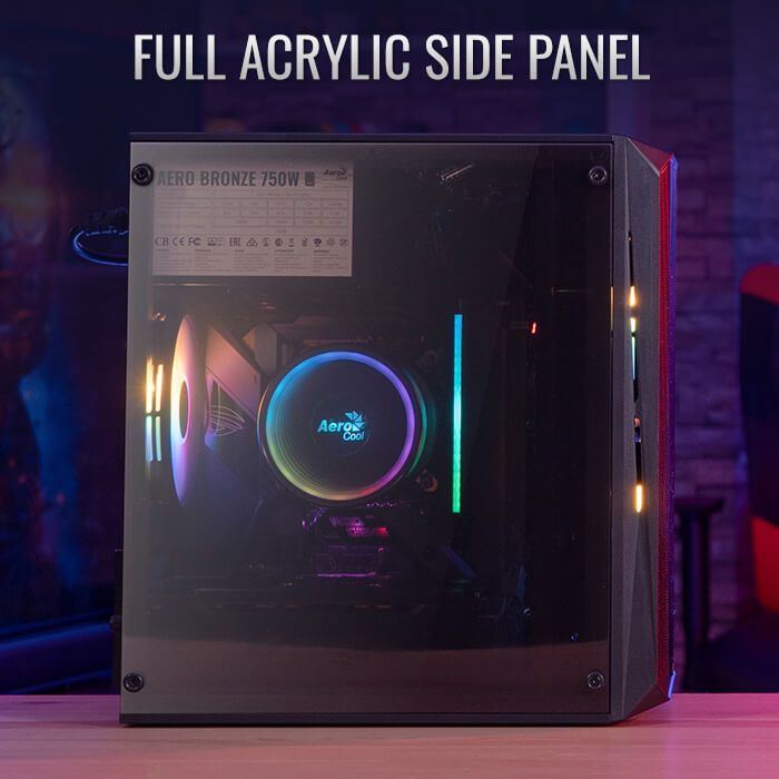 Aerocool CS-107 Mesh FRGB Window Black