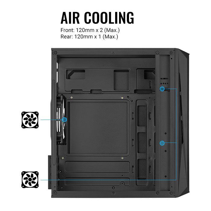 Aerocool CS-107 Mesh FRGB Window Black