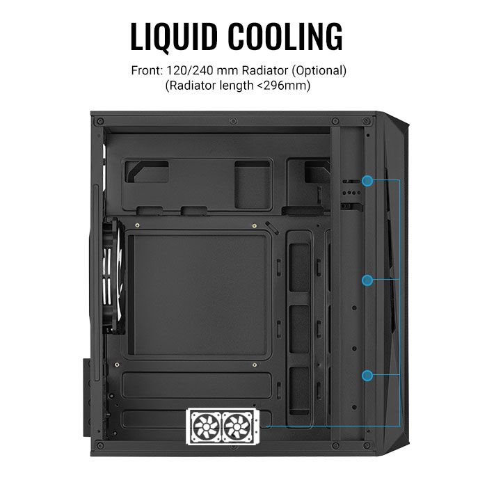 Aerocool CS-107 Mesh FRGB Window Black