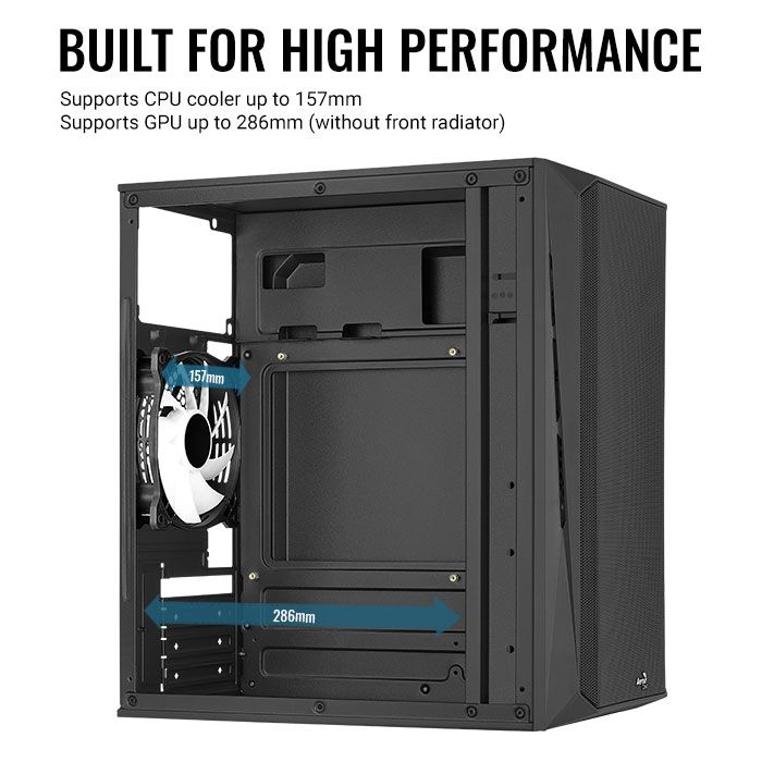 Aerocool CS-107 Mesh FRGB Window Black