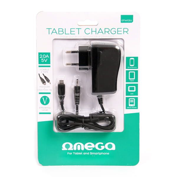 Omega Universal Tablet Wall Charger Black