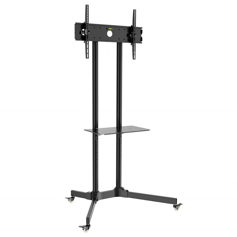 TECHLY  30"-65" Floor Trolley with Shelf Support LCD / LED / Plasma Black