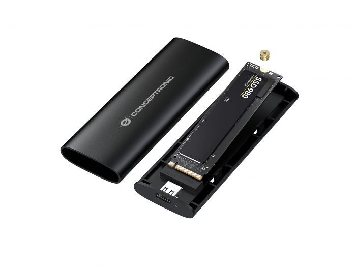 Conceptronic M.2 SATA/NVMe SSD Enclosure USB 3.2 Gen 2 Dual Protocol