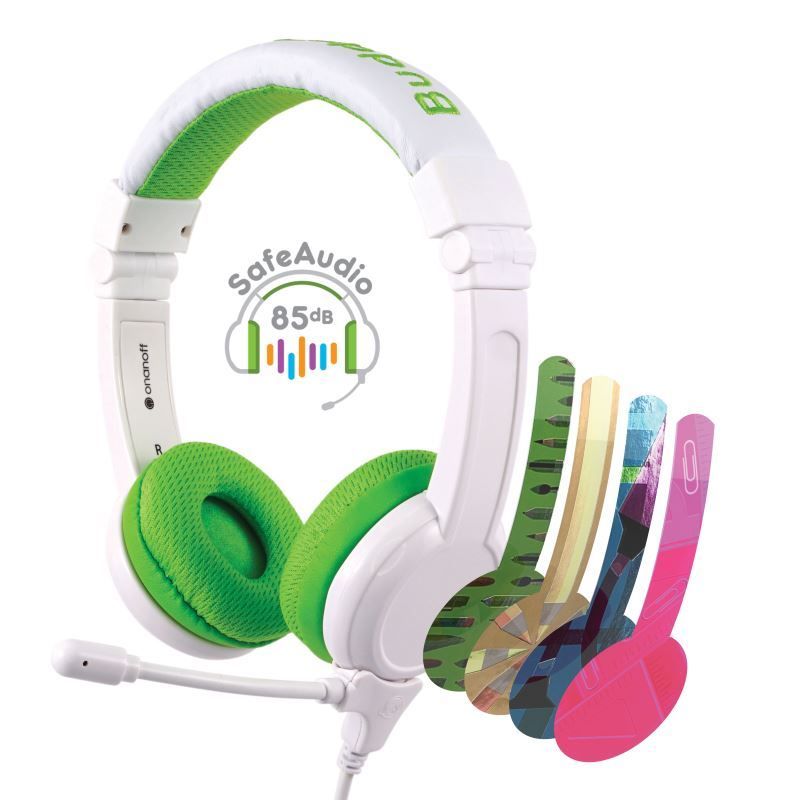 BuddyPhones School+ Wireless Bluetooth Headset for Kids Green