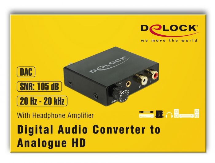 DeLock Digital Audio Converter to Analogue HD with Headphone Amplifier