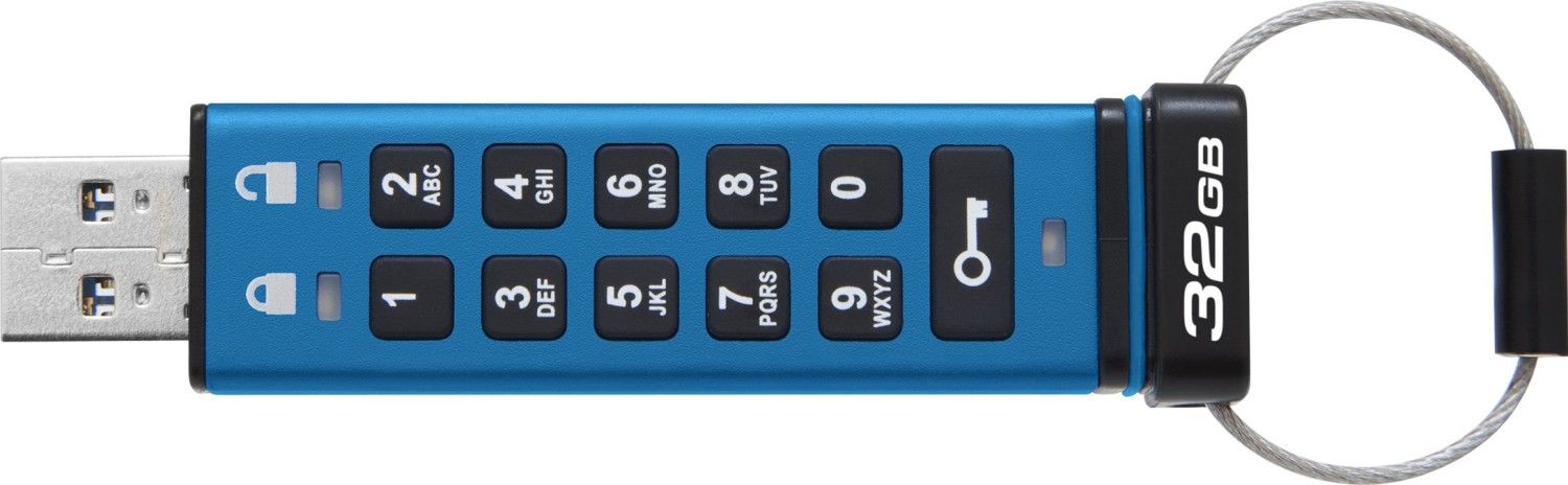Kingston 32GB IronKey Keypad 200 USB3.2 Blue