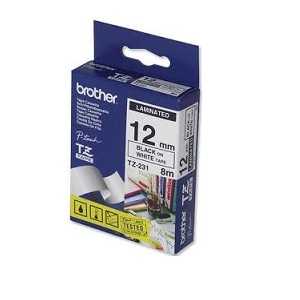Brother TZE-231CIV laminált P-touch szalag (12mm)  Black on White - 8m