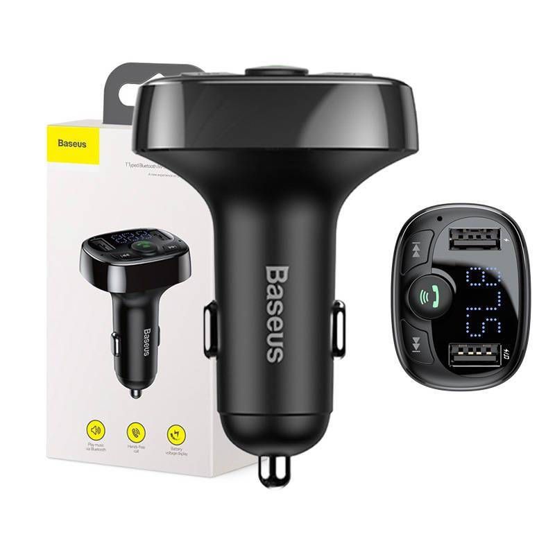 Baseus T típusú Bluetooth FM Transmitter Black