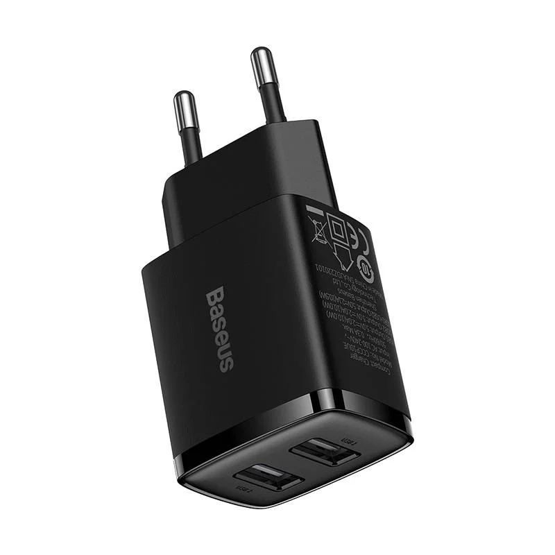 Baseus 2xUSB-A 10,5W Quick Charger Black