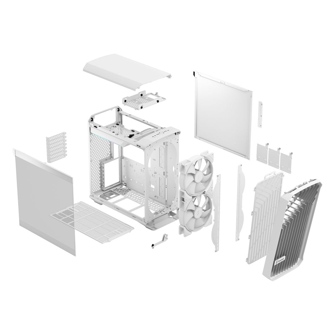 Fractal Design Torrent Compact RGB Tempered Glass White TG clear tint