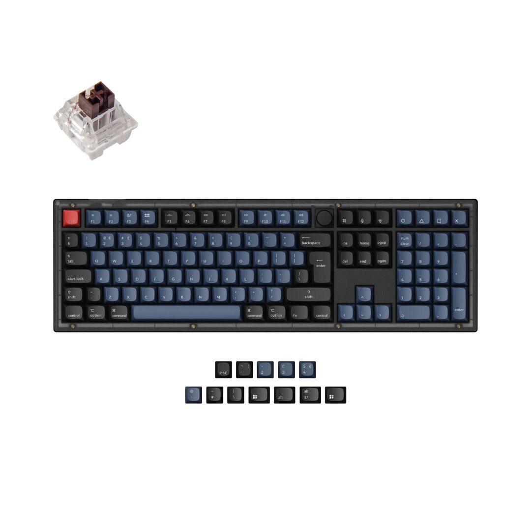 Keychron V6 RGB Fully Assembled Knob K Pro Brown Mechanical Hot Swap Keyboard Frosted Black UK