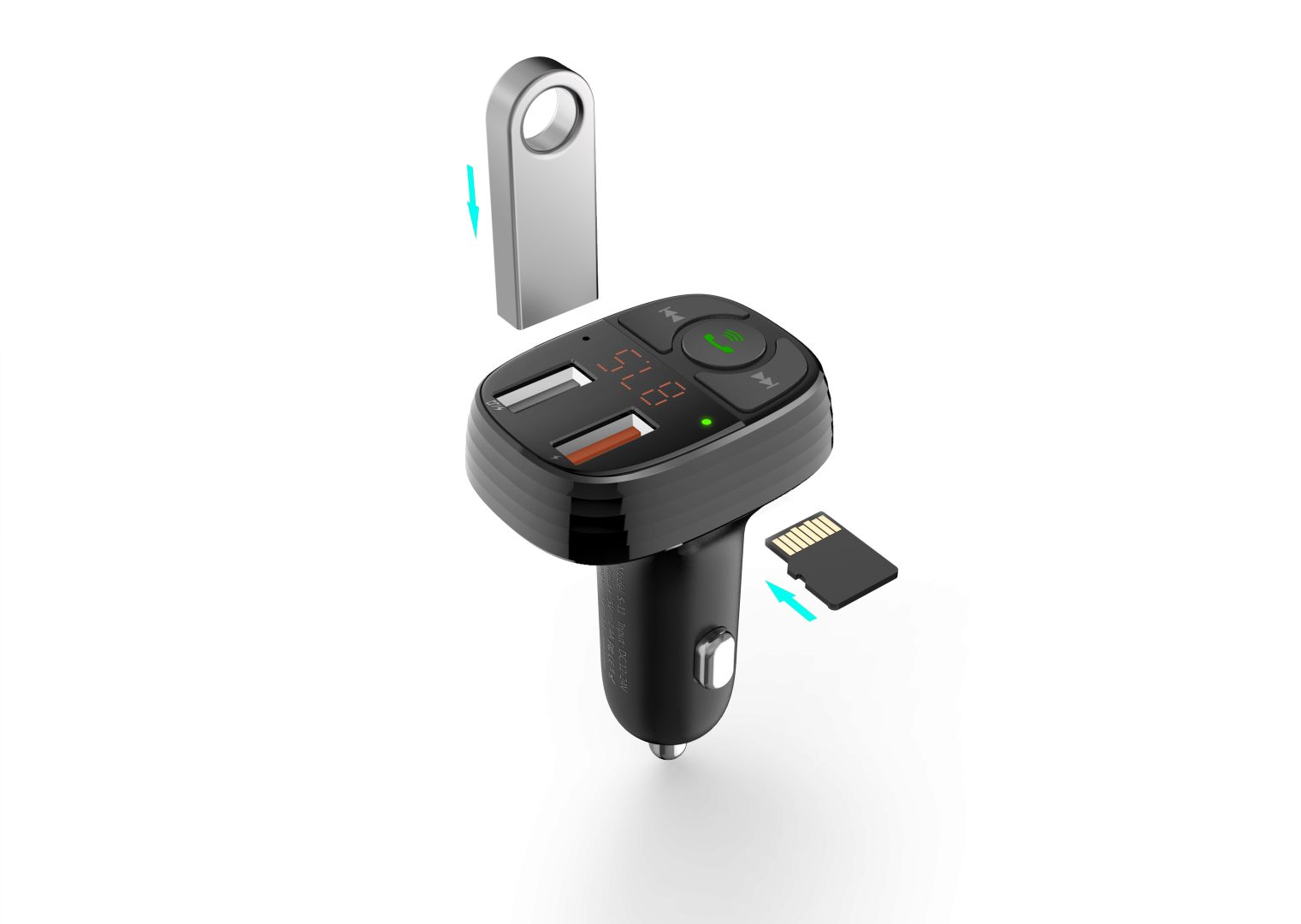 Devia Smart Series FM Transmission Car Charger Black