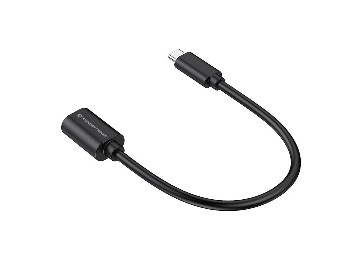Conceptronic USB-C to USB-A OTG Adapter 20cm Black (2-Pack)