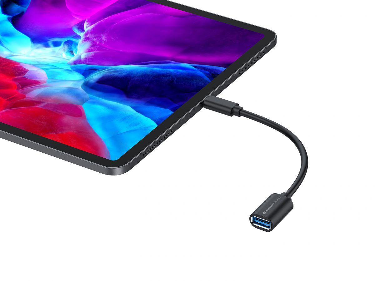 Conceptronic USB-C to USB-A OTG Adapter 20cm Black (2-Pack)