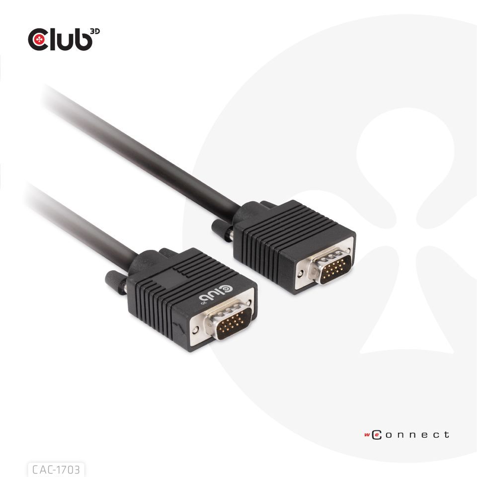 Club3D VGA Bidirectional cable 3m Black