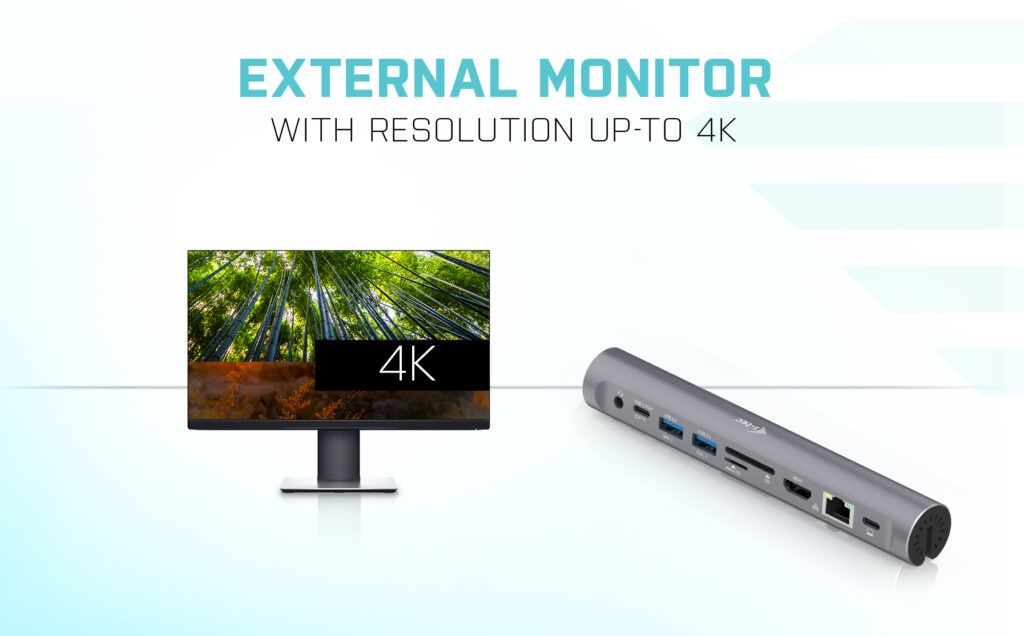 I-TEC Metal Notebook Stand up-to 15.6” with USB-C Docking Station Grey