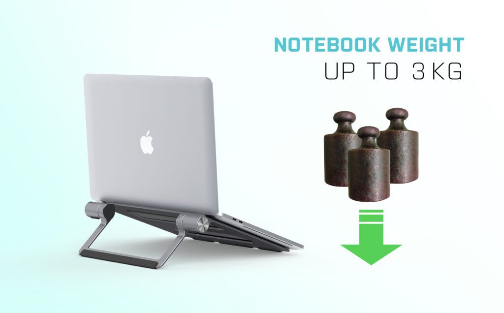 I-TEC Metal Notebook Stand up-to 15.6” with USB-C Docking Station Grey