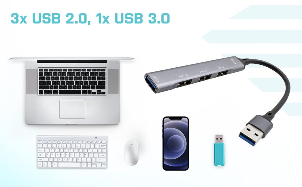 I-TEC 4 port USB 3.0/ USB 2.0 Metal Hub Grey