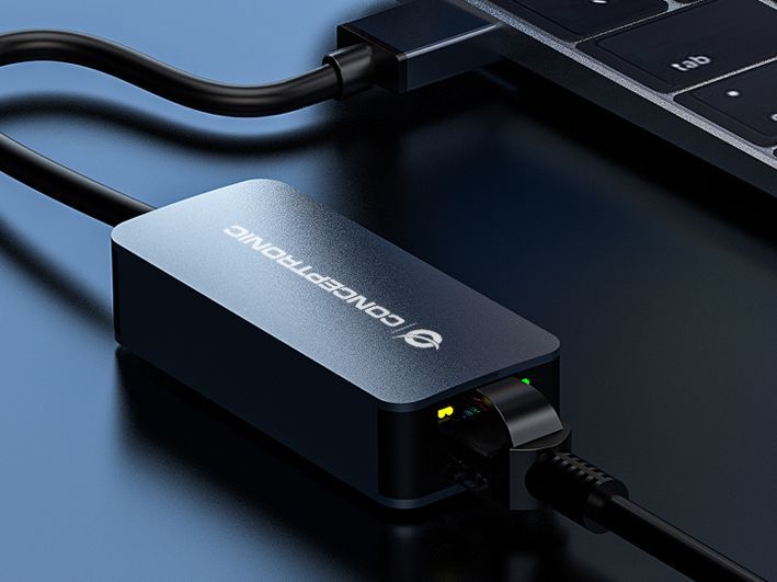 Conceptronic ABBY12G 2.5G Ethernet USB3.0 Adapter, Wake-on-LAN, Compatible with Nintendo Switch