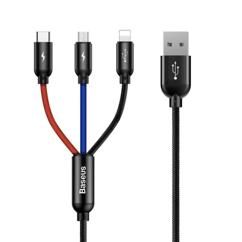 Baseus 3 in 1 USB Cable 1,2m Black