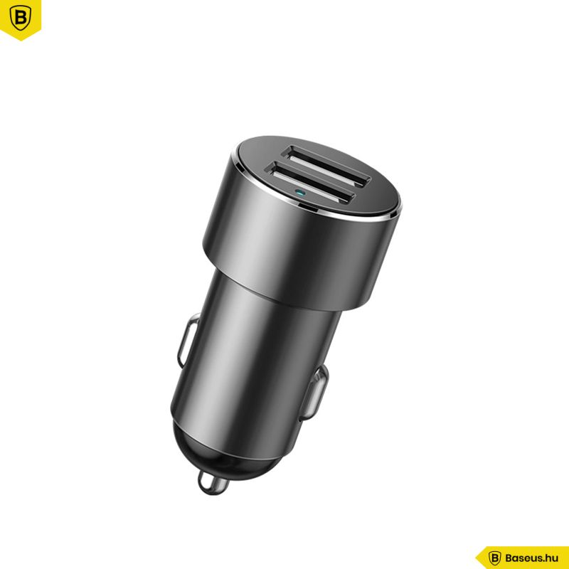 Baseus High Efficiency 2 Car Charger Black