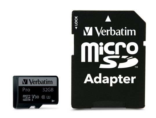 Verbatim 32GB SDHC Verbatim UHS-I Pro Class10 U3 V30 + adapterrel