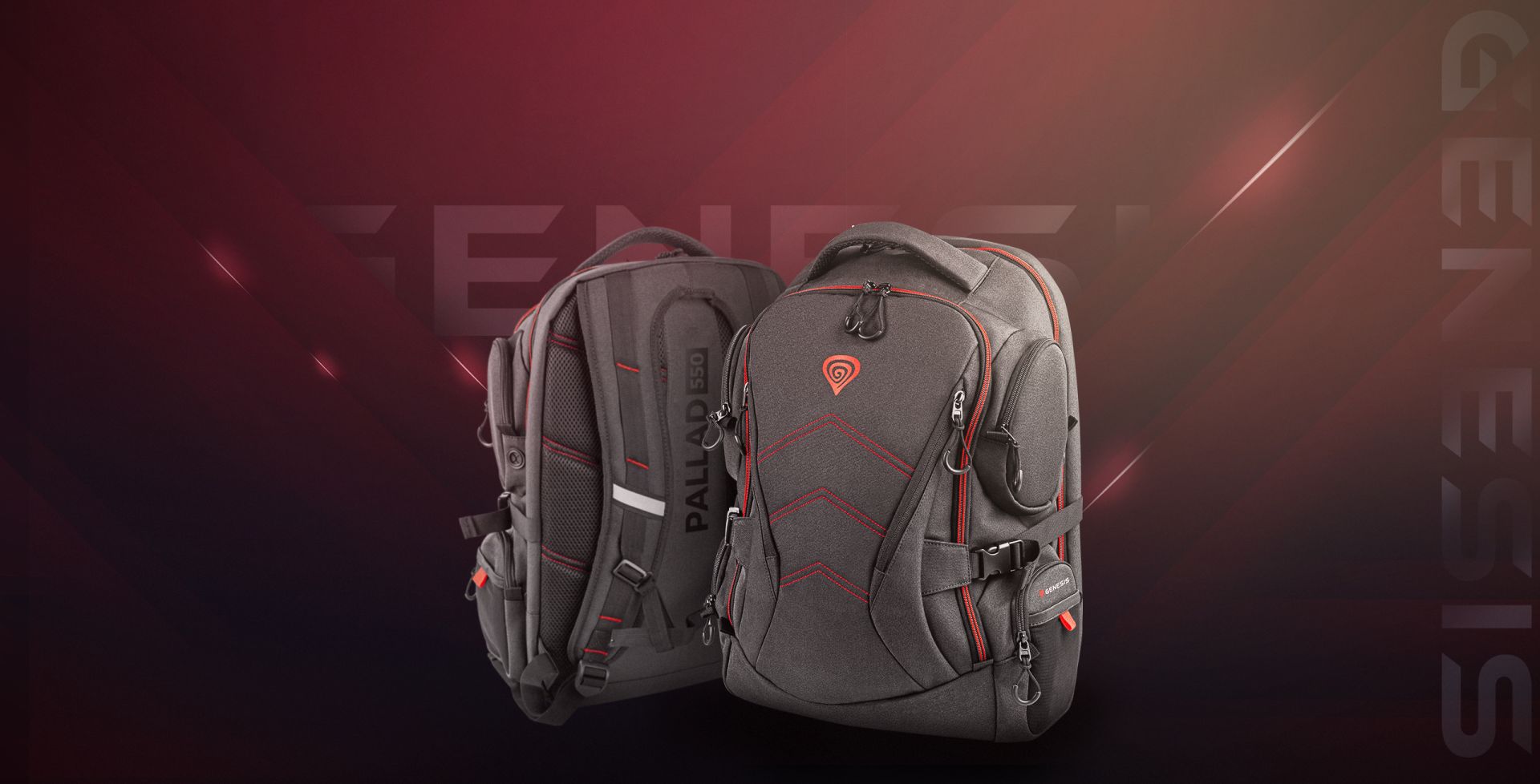 Genesis Pallad 550 Notebook táska 17,3" Black