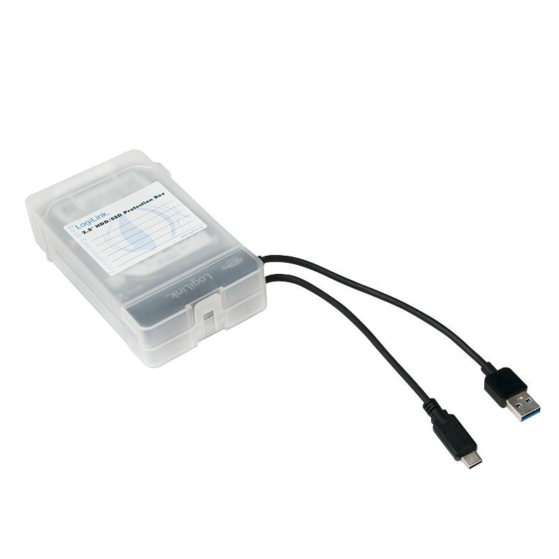 Logilink Protection box for 2x 2.5" HDDs Transparent