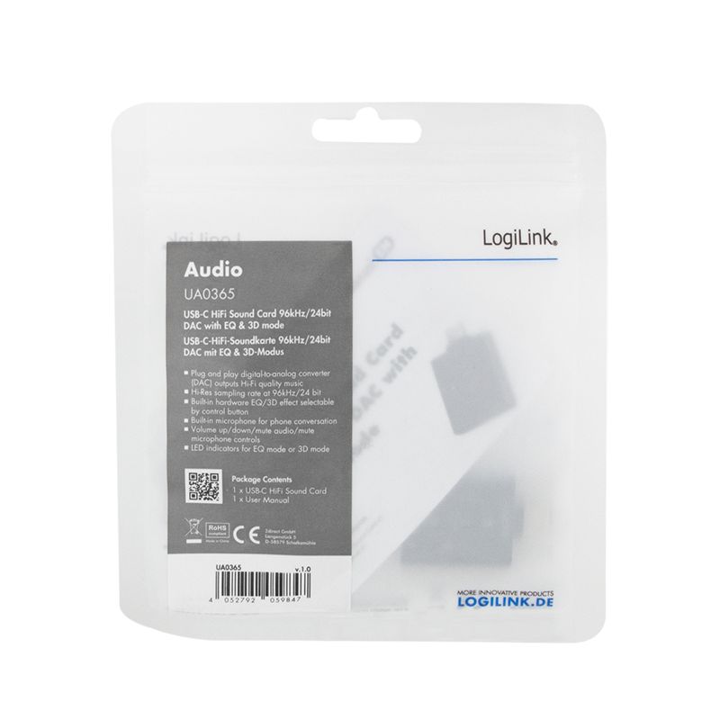 Logilink UA0365 7.1 USB-C Hangkártya