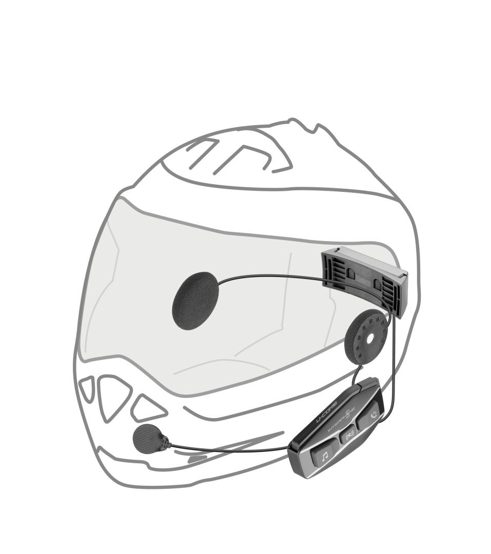 FIXED Bluetooth headset for closed and open helmets Cellularline UCOM16 Twin Pack