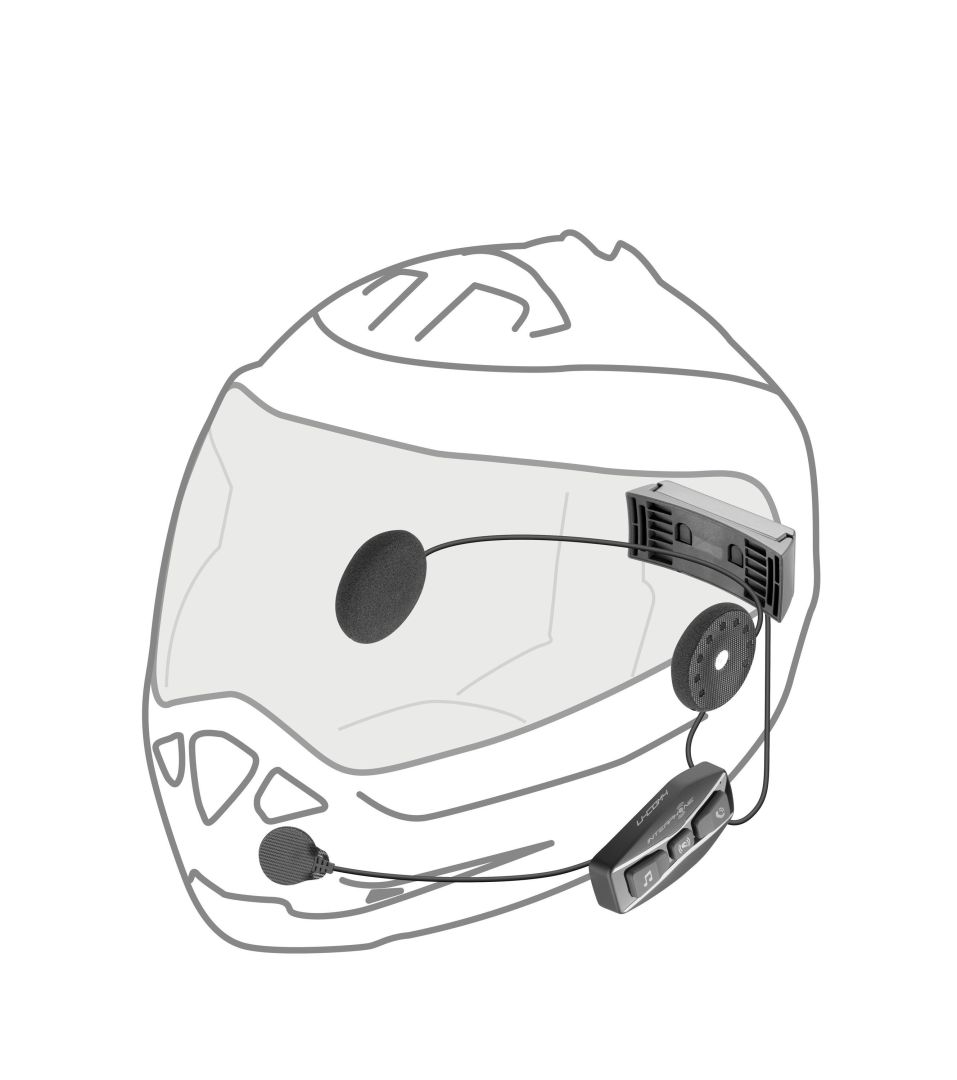 FIXED Bluetooth headset for closed and open helmets Cellularline UCOM4 Twin Pack