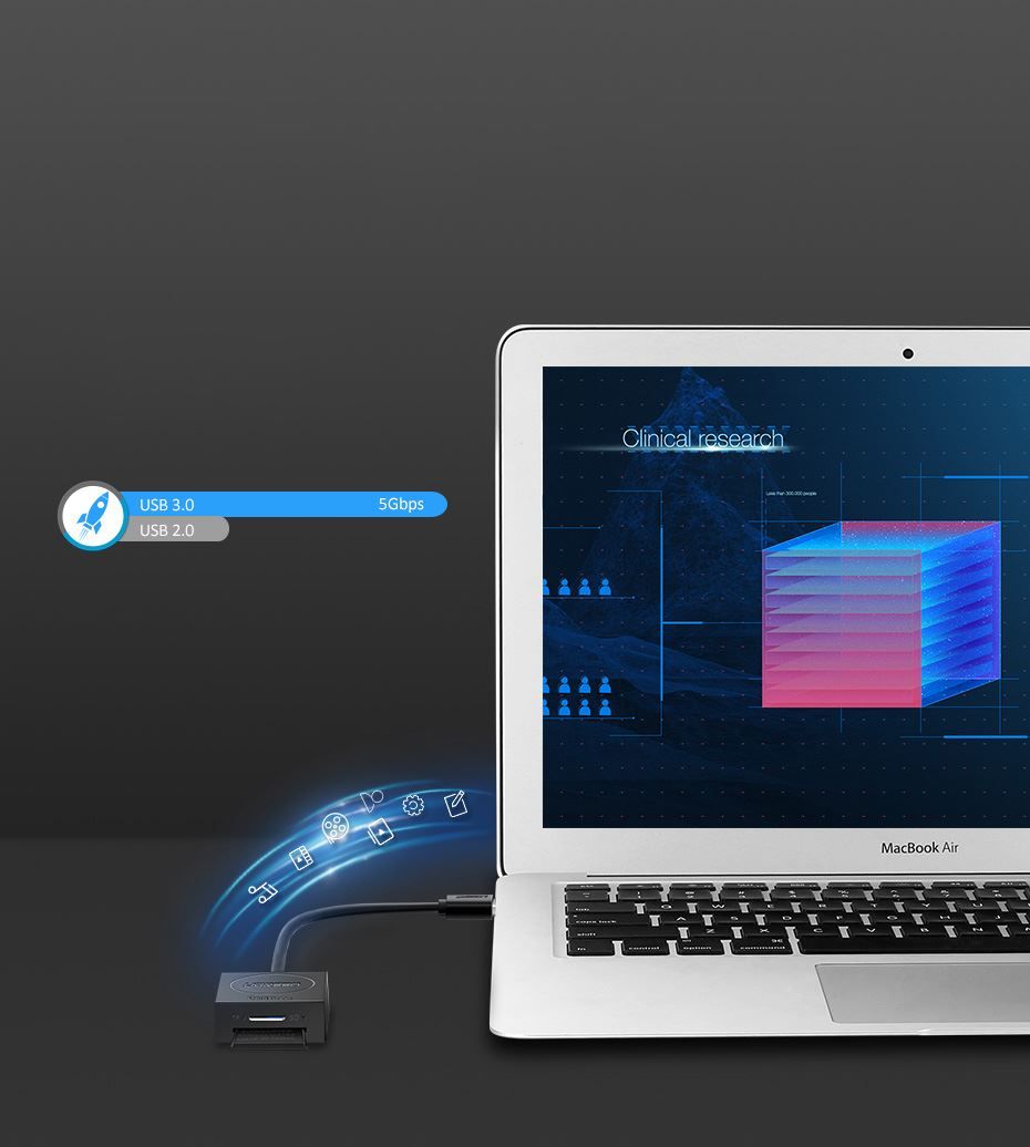 UGREEN USB SD+microSD Card Reader Black