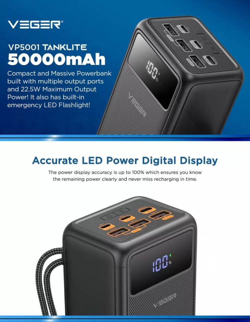 Veger V5001 50000mAh PowerBank Black