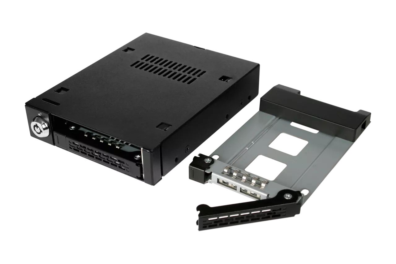 IcyDock ToughArmor MB992SK-B Full Metal 2 Bay 2.5” SATA/SAS HDD & SSD Mobile Rack for External 3.5" Drive Bay