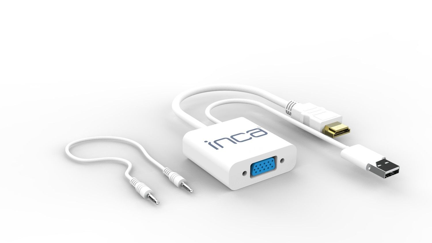INCA IVTH-01 VGA to HDMI (+USB & AudioCable) White