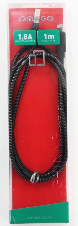 Platinet Omega Metal Lightning to USB cable 1m Black