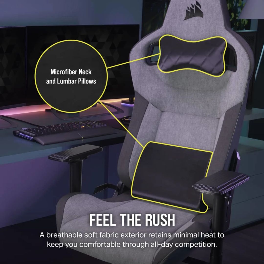 Corsair T3 Rush (2023) Gaming Chair Grey/Charcoal