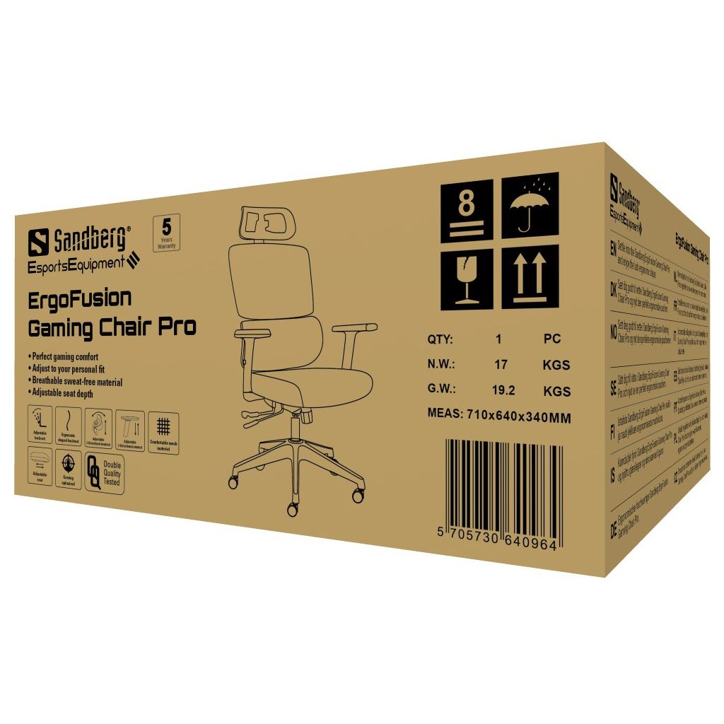 Sandberg ErgoFusion Gaming Chair Pro Black