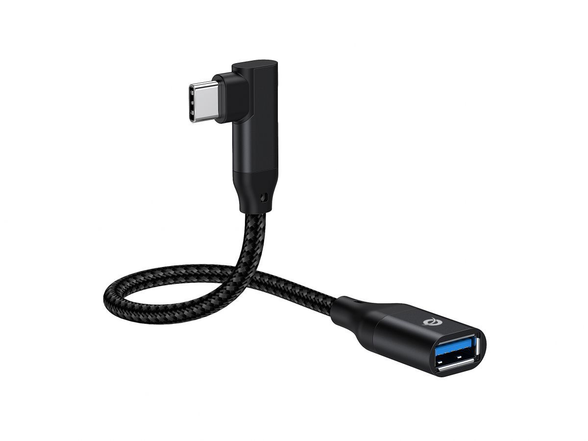 Conceptronic ABBY19B USB-C 90° angled to USB-A OTG Adapter Black