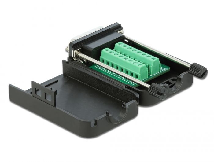 DeLock D-Sub15 male to Terminal Block with Enclosure
