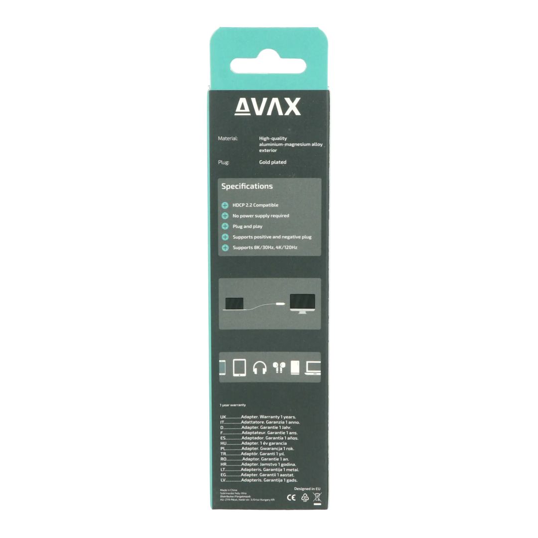 Avax AD902 PRIME Display - HDMI 2.1 8K/60Hz adapter White