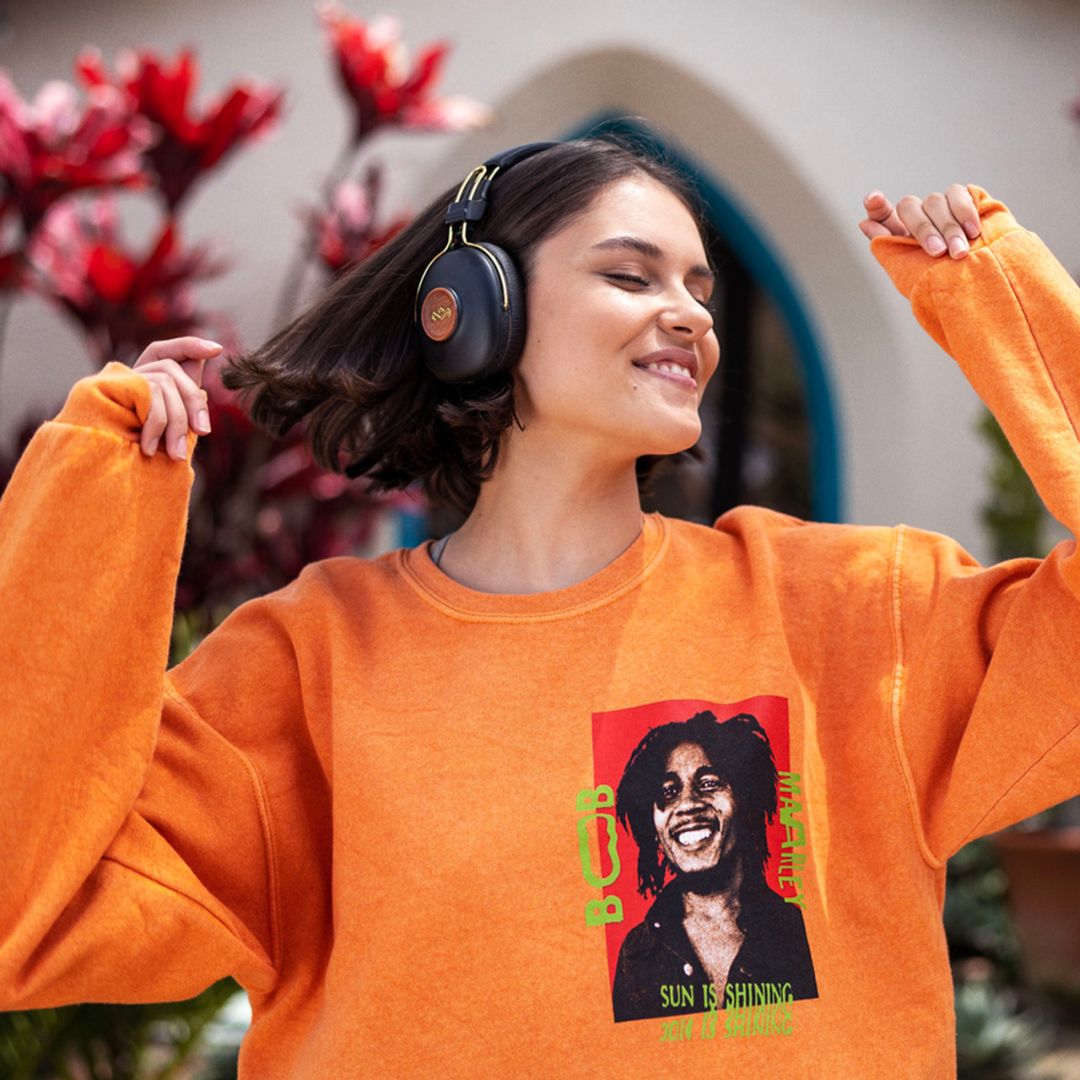 Marley Positive Vibration Frequency Bluetooth Over Ear Headphones Rasta