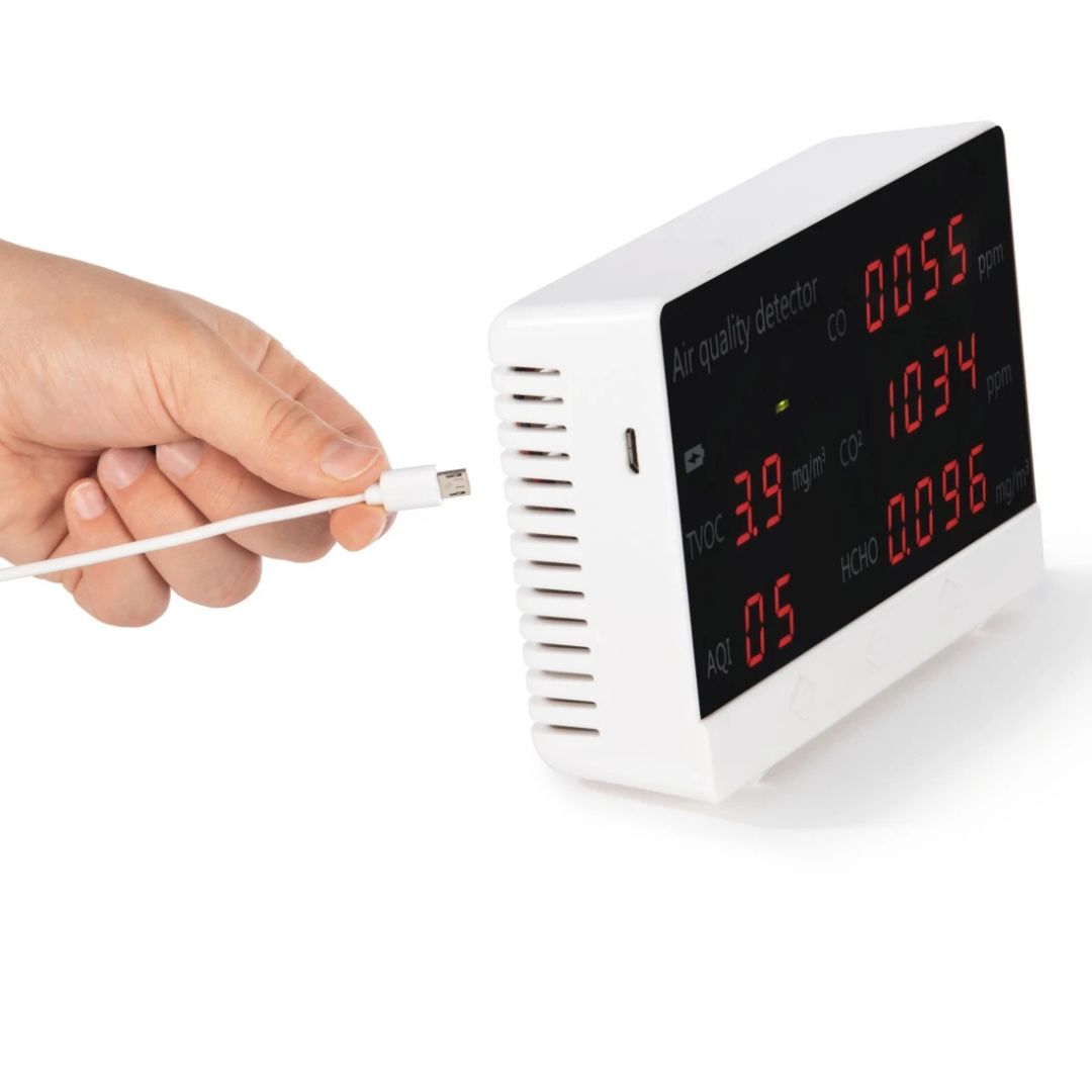 Hama Air quality detector incl. CO2, HCHO, TVOC measuring function Időjárás Állomás White