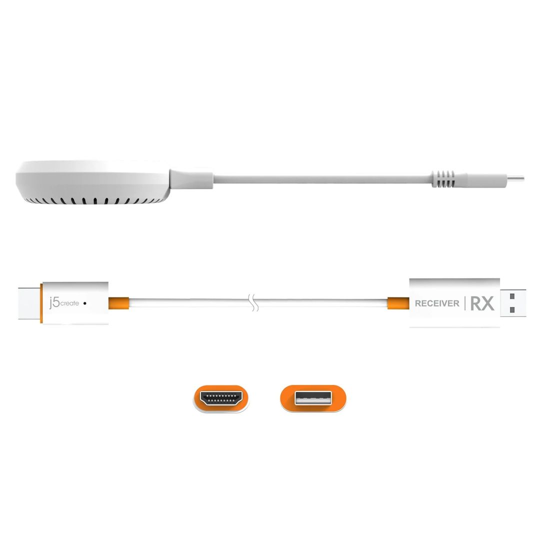 j5create JVAW62 Wireless HDMI Extender White/Orange