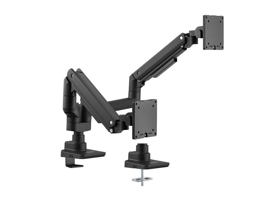 EQuip 17"-35" Heavy-Duty Dual Monitor Desk Mount Bracket Black