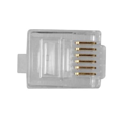 ACT RJ12 (6P/6C) modulaire connector for round cable with solid conductors