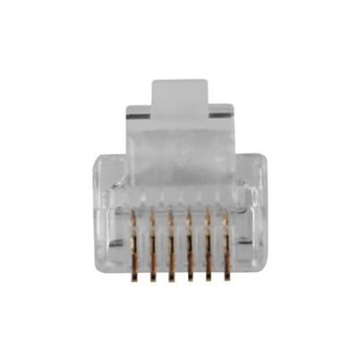 ACT RJ12 (6P/6C) modulaire connector for round cable with solid conductors
